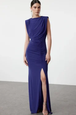 Vestido longo drapeado