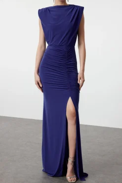 Vestido longo drapeado
