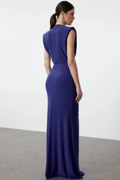 Vestido longo drapeado