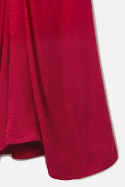 Vestido longo em jacquard com nó