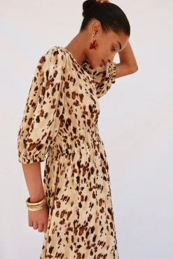Vestido longo estampado justo
