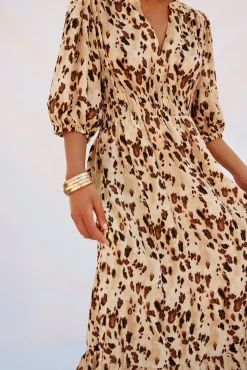 Vestido longo estampado justo