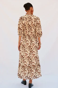 Vestido longo estampado justo