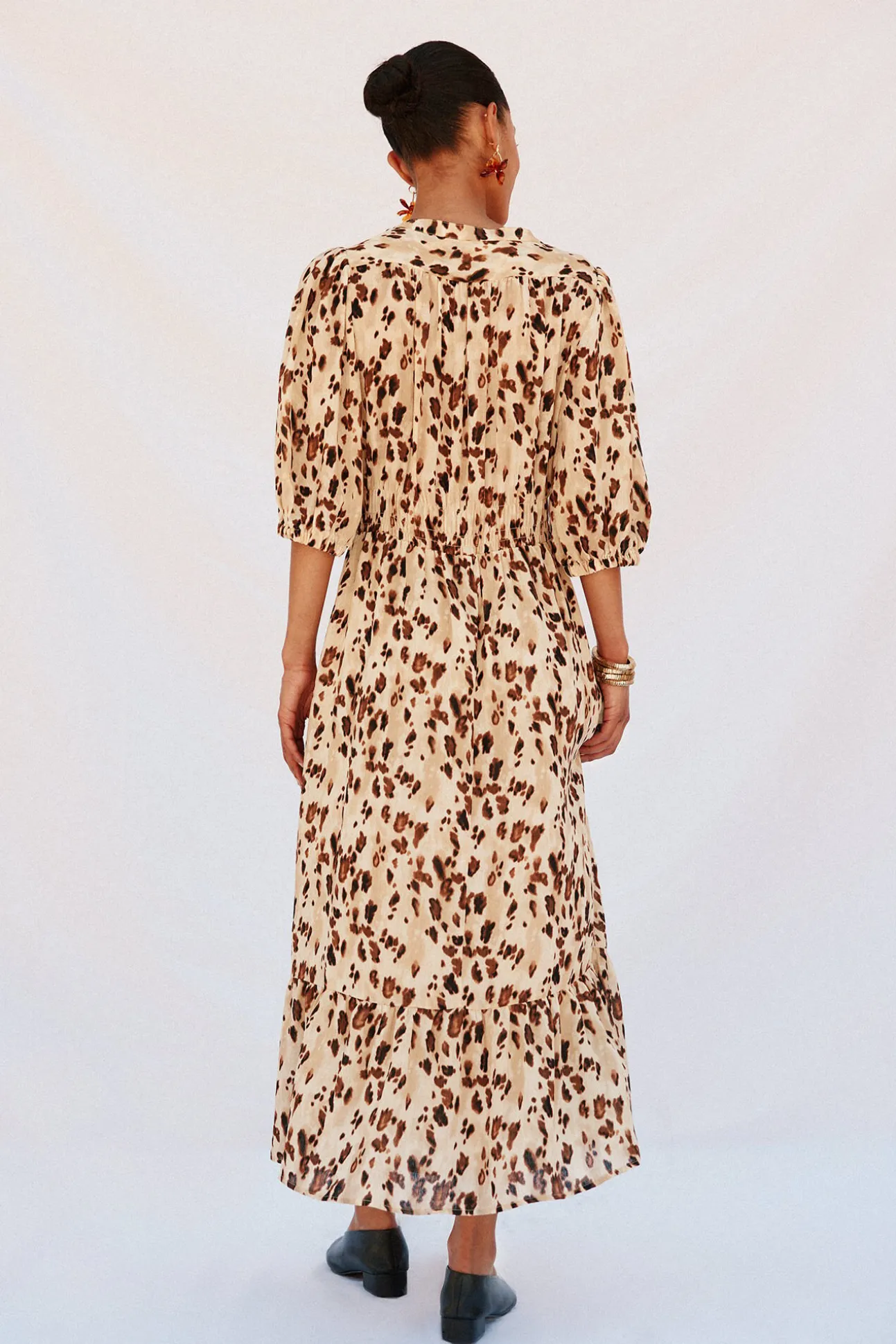 Vestido longo estampado justo