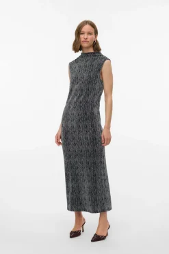Vestido longo manga com glitter