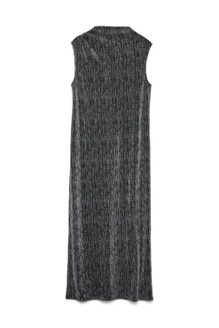 Vestido longo manga com glitter