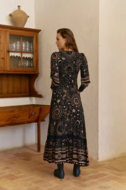 Vestido longo Sabrina com estampado Astrid