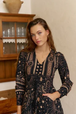 Vestido longo Sabrina com estampado Astrid