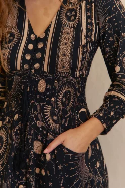 Vestido longo Sabrina com estampado Astrid