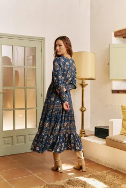 Vestido longo Stephanie com estampado Adeline