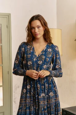 Vestido longo Stephanie com estampado Adeline