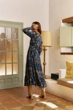 Vestido longo Stephanie com estampado Adeline
