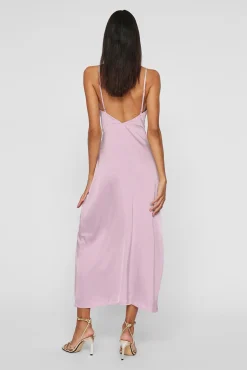 Vestido midi acetinado