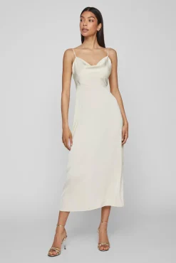 Vestido midi acetinado