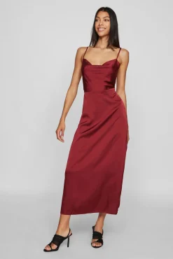 Vestido midi acetinado