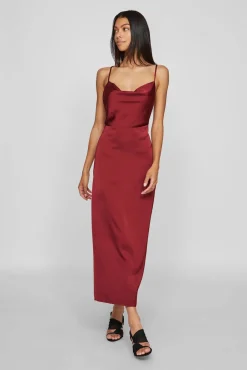 Vestido midi acetinado