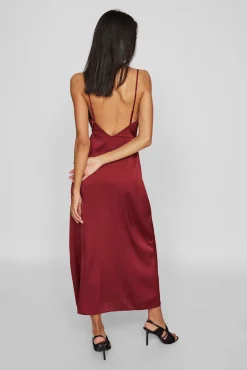 Vestido midi acetinado