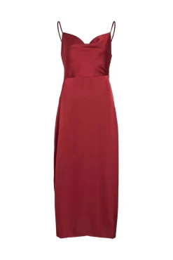 Vestido midi acetinado