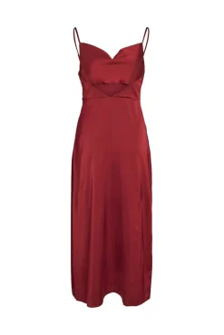 Vestido midi acetinado