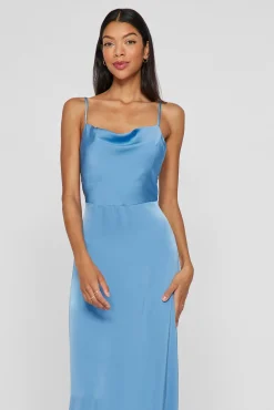 Vestido midi acetinado