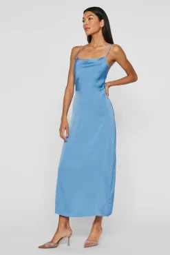 Vestido midi acetinado
