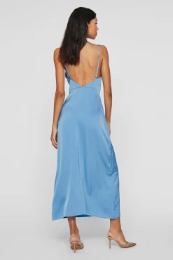Vestido midi acetinado