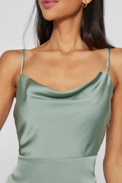 Vestido midi acetinado