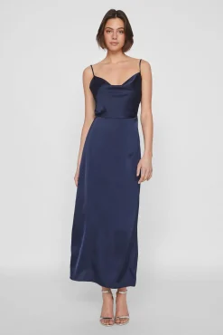 Vestido midi acetinado