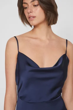 Vestido midi acetinado