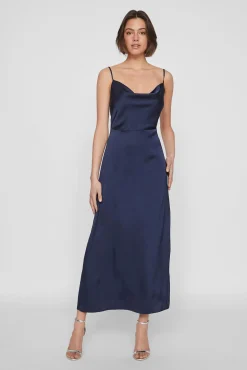 Vestido midi acetinado