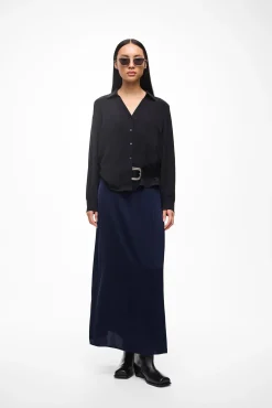 Vestido midi acetinado