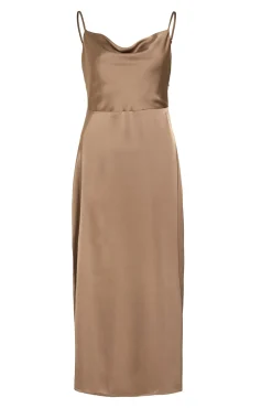 Vestido midi acetinado