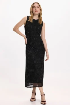 Vestido midi com glitter