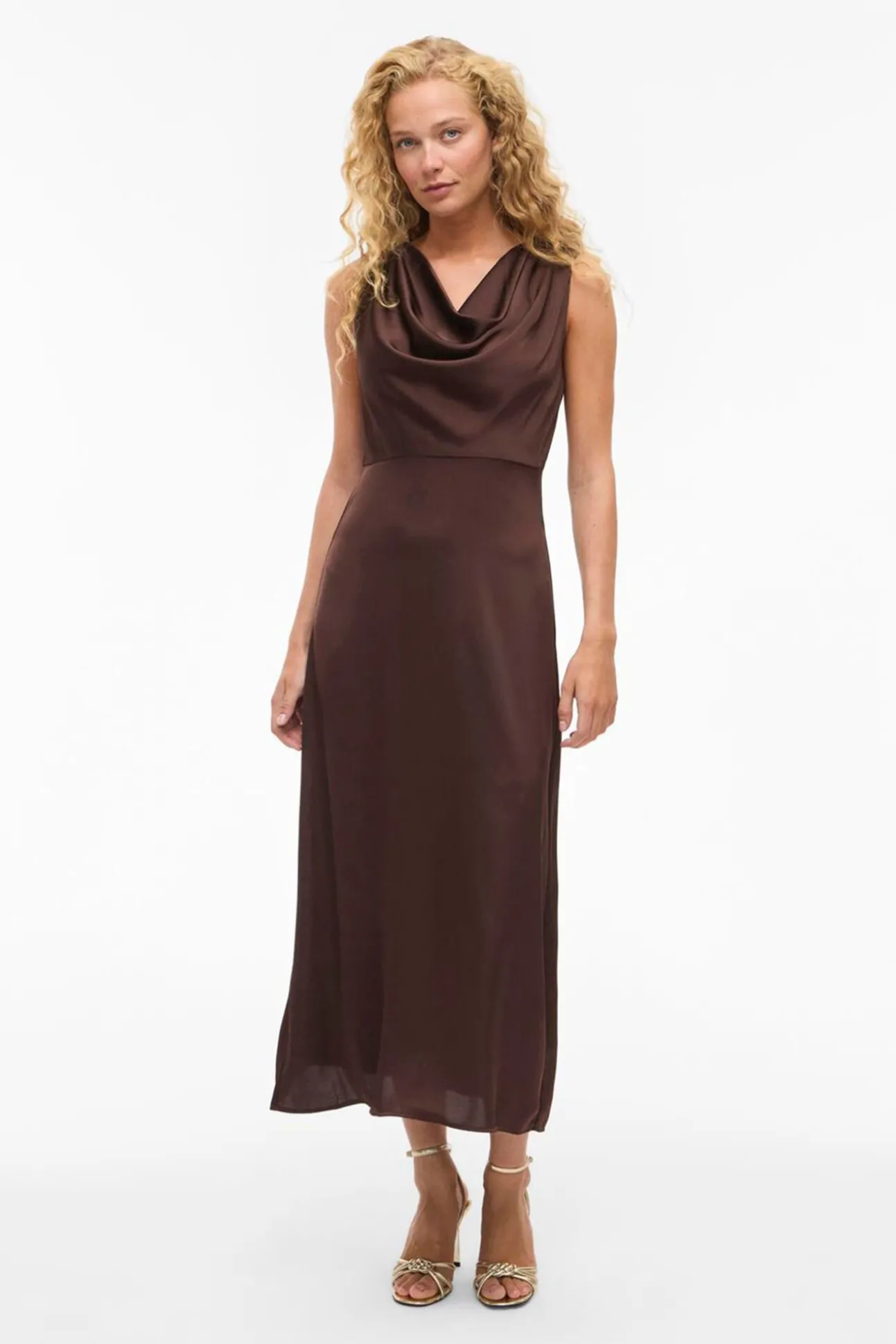 Vestido midi de cetim