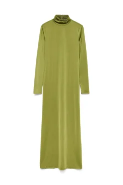 Vestido midi de gola alta