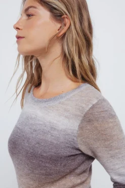 Vestido midi de malha com tingimento espacial