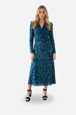 Vestido midi de malha estampado