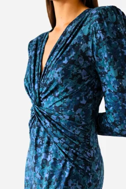 Vestido midi de malha estampado