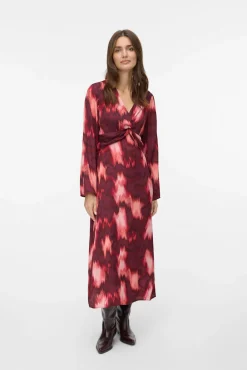 Vestido midi de manga comprida