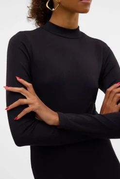 Vestido midi de manga comprida
