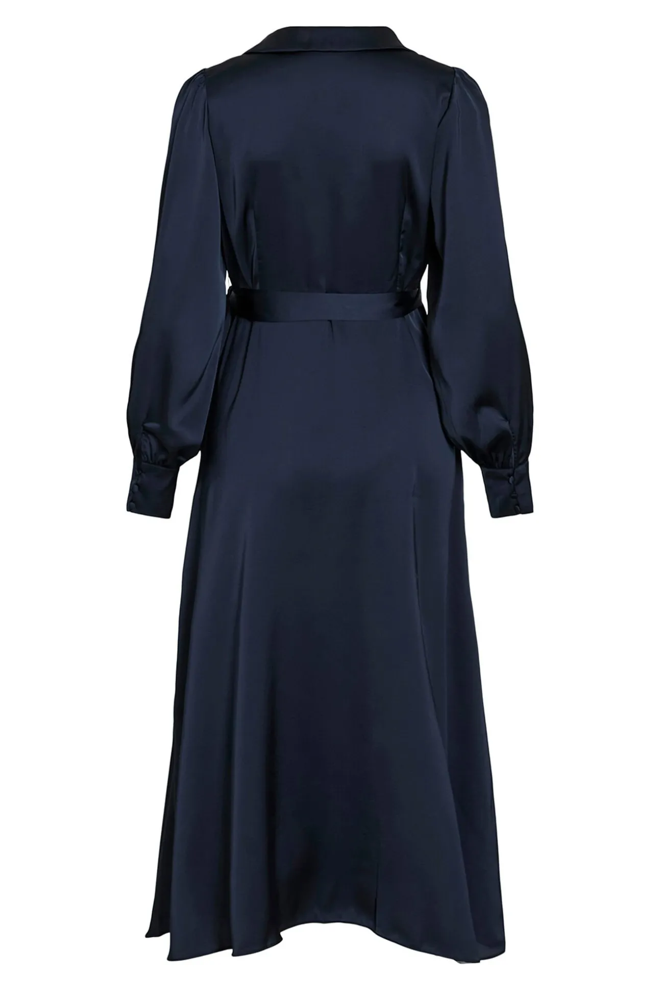 Vestido midi envolvente em cetim