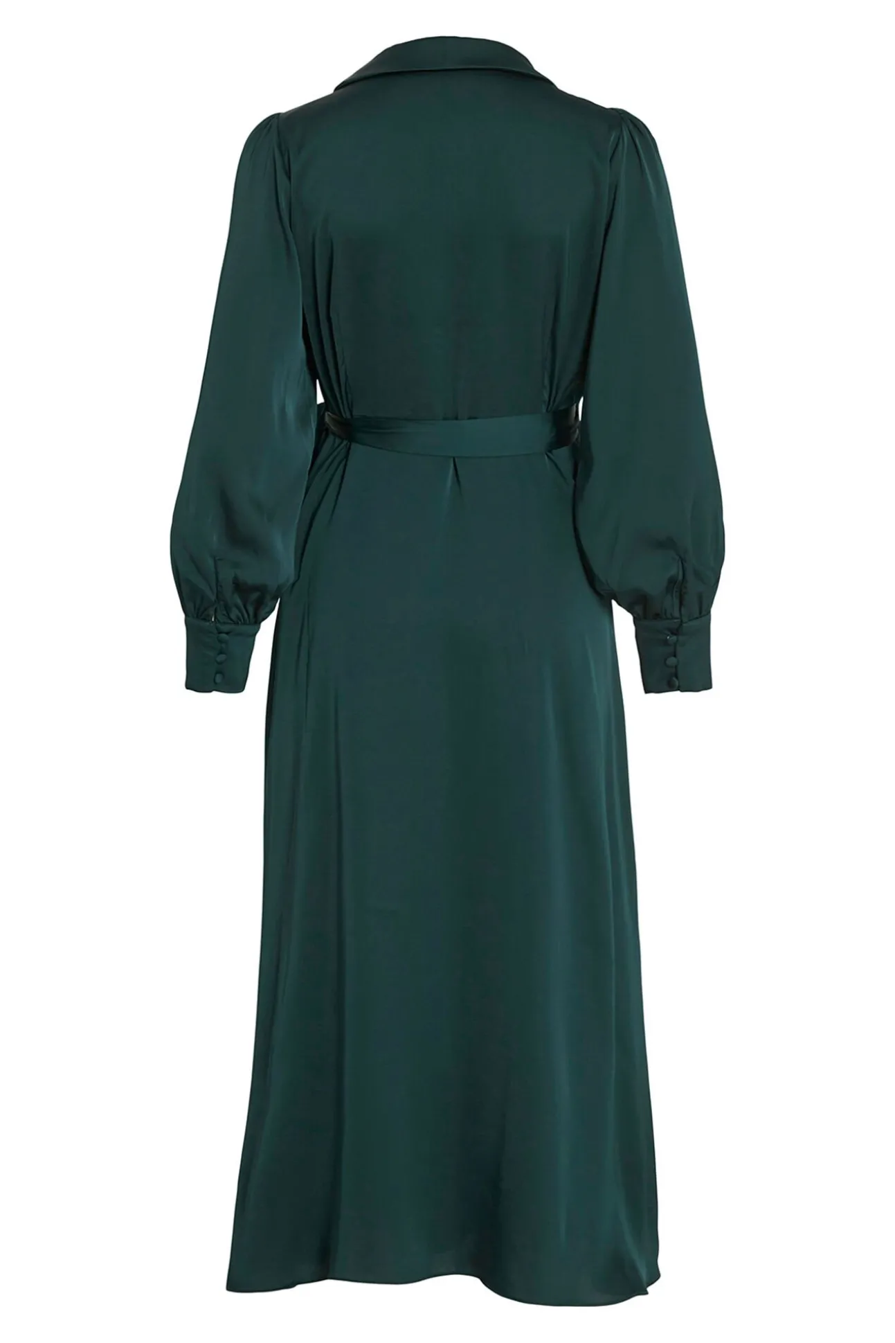 Vestido midi envolvente em cetim