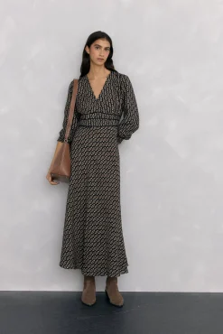 Vestido midi estampado