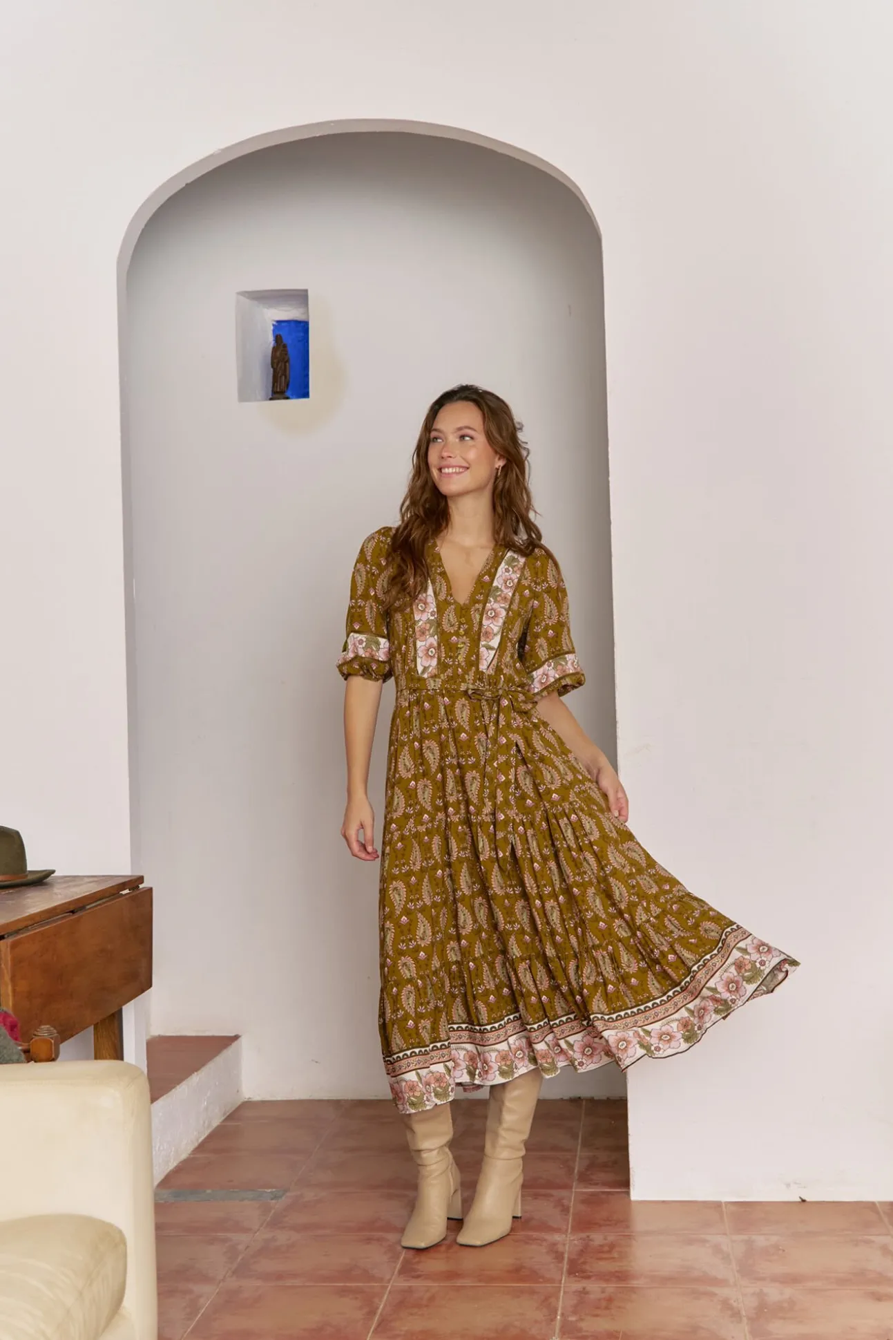 Vestido midi Mila com estampado Amalie