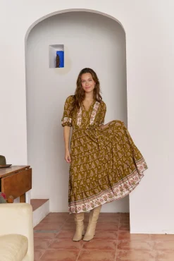 Vestido midi Mila com estampado Amalie