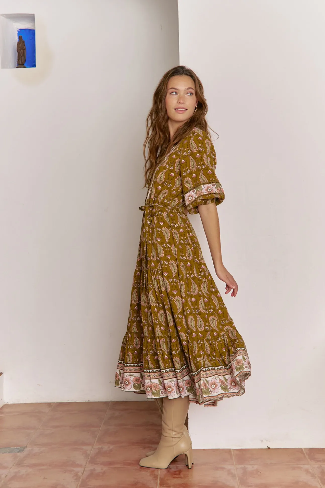 Vestido midi Mila com estampado Amalie