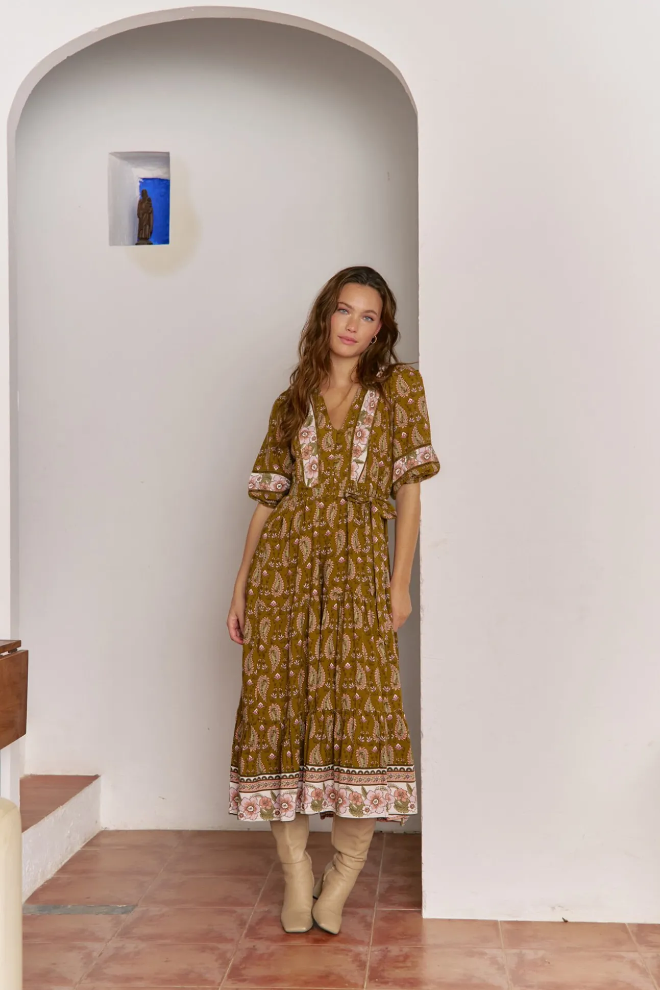 Vestido midi Mila com estampado Amalie