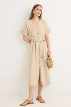 Vestido midi plissado