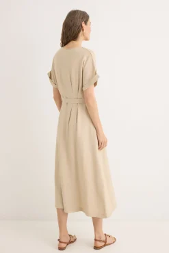 Vestido midi plissado