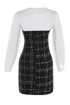 Vestido mini com gola camiseira